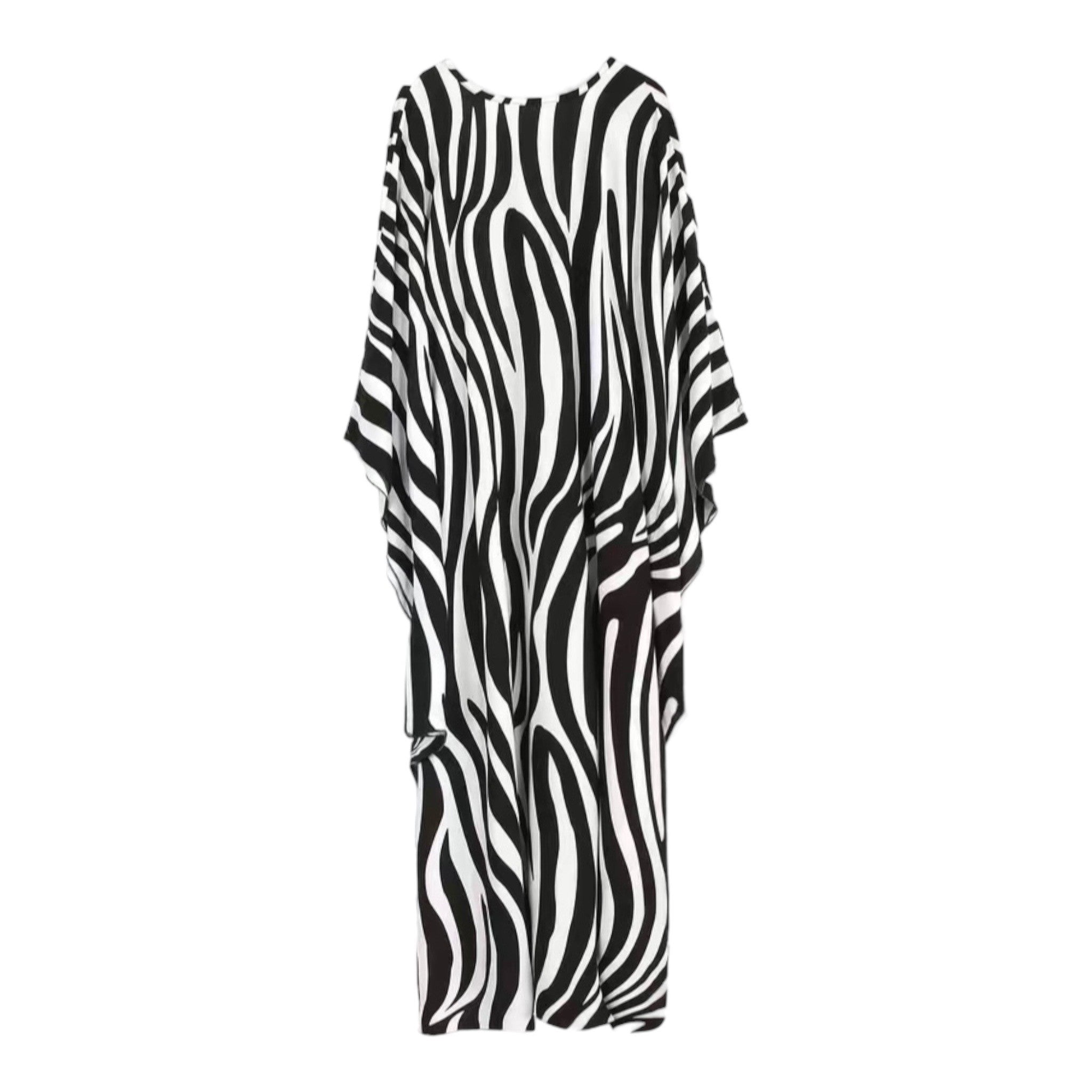 Plus Size Cover Up Dress - Black Zebra