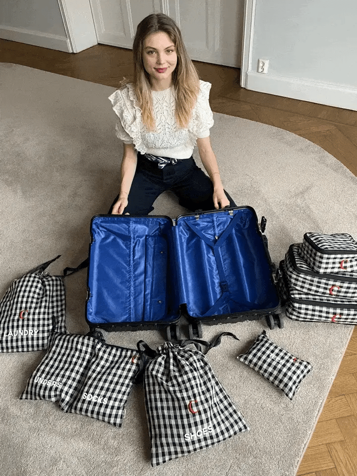 Gingham Travel Set of Four - NEW