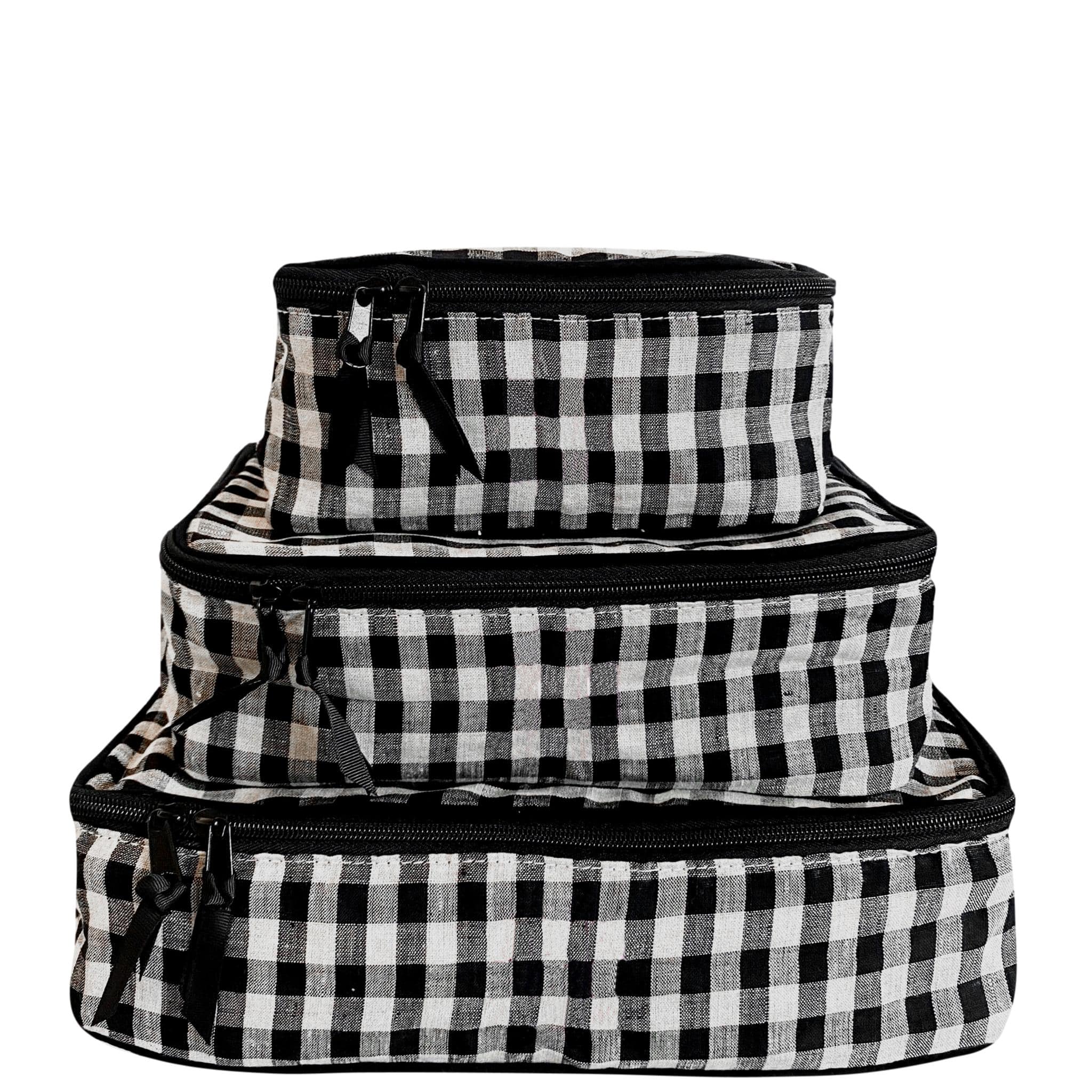 Linen Packing cubes - Gingham ( In Stock )