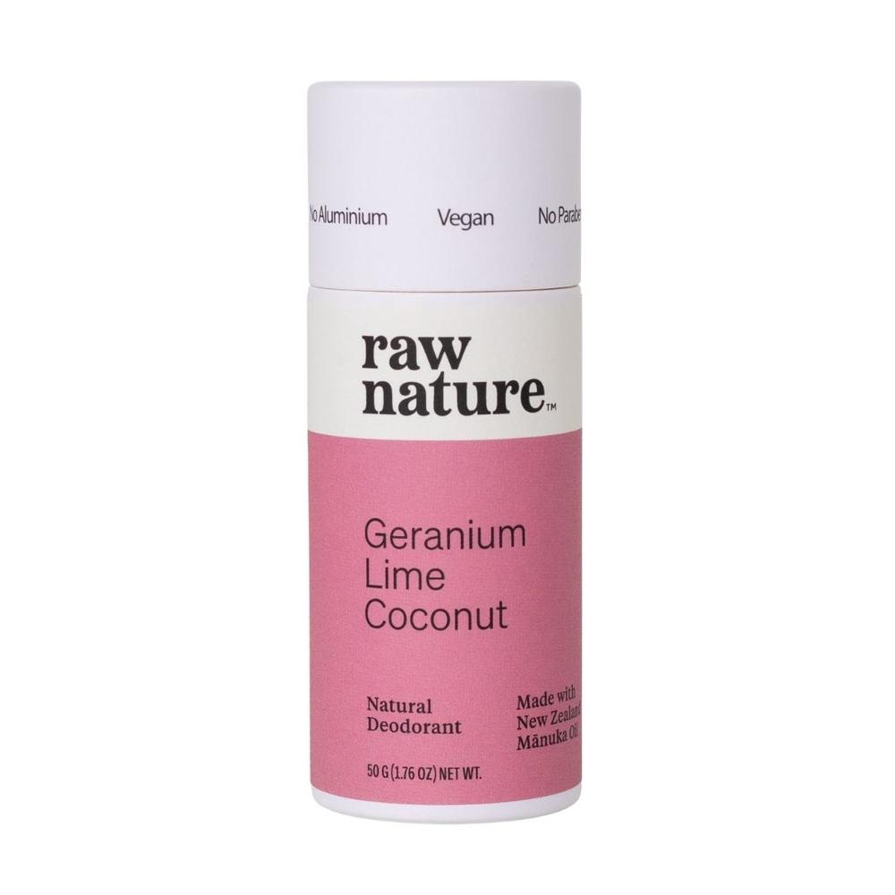 Raw Nature Geranium, Lime & Coconut Deodorant Stick